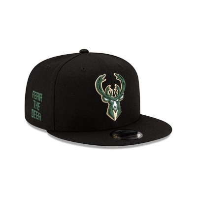 Sapca New Era Milwaukee Bucks NBA Statement Edition 9FIFTY Snapback - Negrii